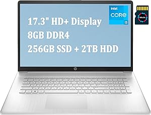 HP Laptop 17 17.3" HD+ Intel i3 8GB 256GB SSD 2TB HDD