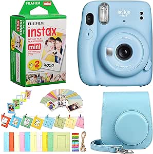 Fujifilm Instax Mini 11 Sky Blue Instant Camera Bundle