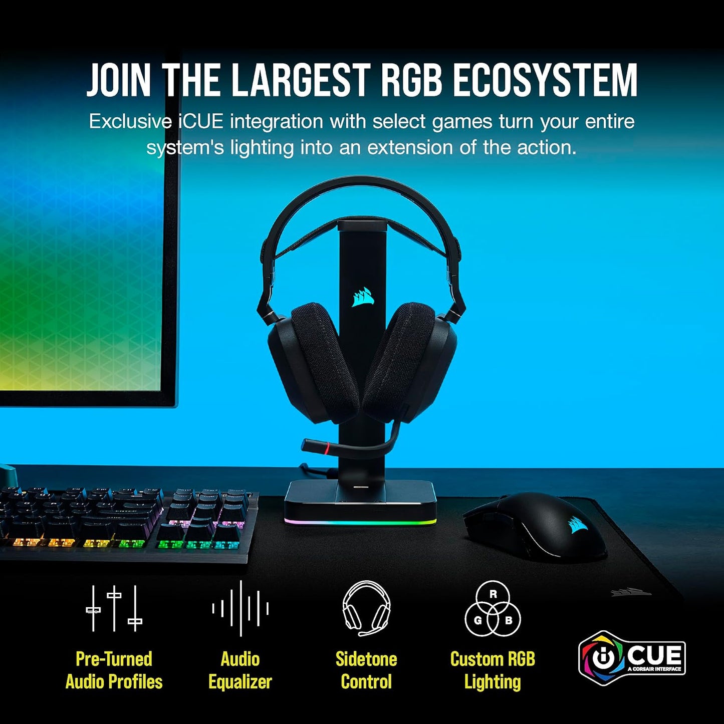Corsair CA-9011235-NA HS80 RGB Wireless Gaming Headset