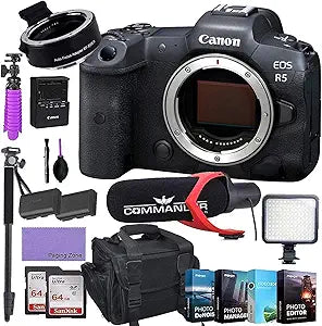 Canon EOS R5 Mirrorless Camera - Body Only, Adapter Kit (Renewed)
