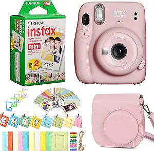 Fujifilm Instax Mini 11 Camera + Film + Case Bundle Pink