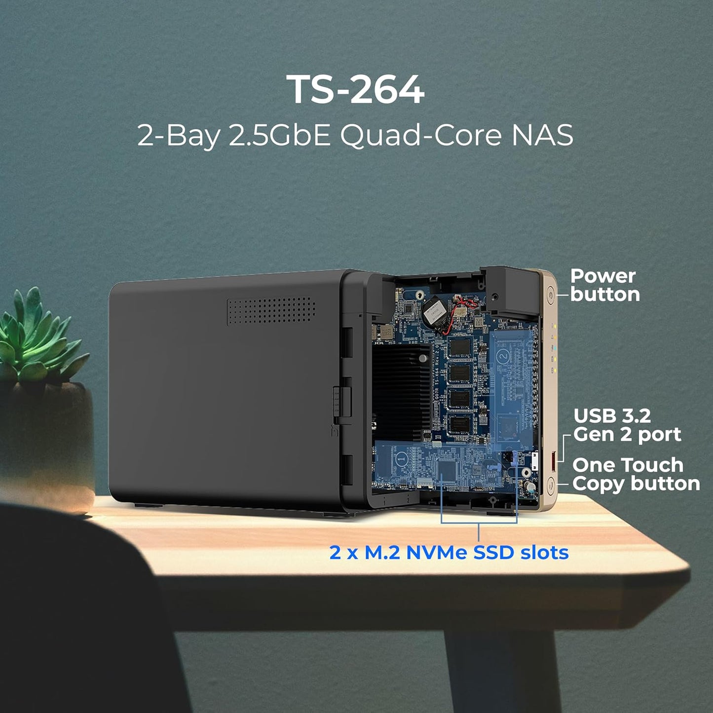 QNAP TS-264-8G 2-Bay NAS 8TB RAID 1 IronWolf Bundle