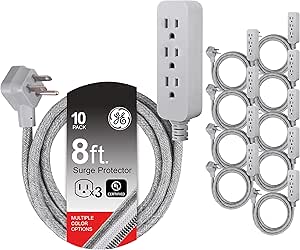 GE Pro 53254 3-Outlet Power Strip Surge Protection 10-Pack — main product image