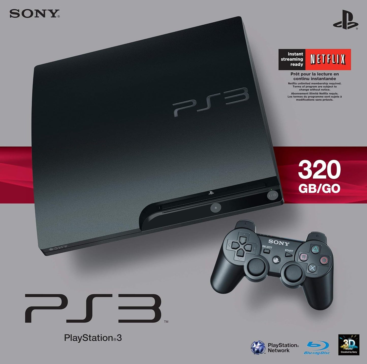 Sony PlayStation 3 CECH-4012C Slim 320GB Console - Black (Renewed)