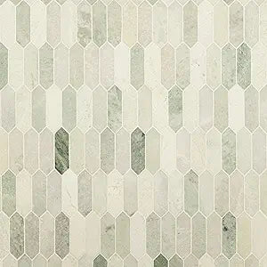 MSI Icelandic Green Picket Marble Mosaic Wall Tile — main product image
