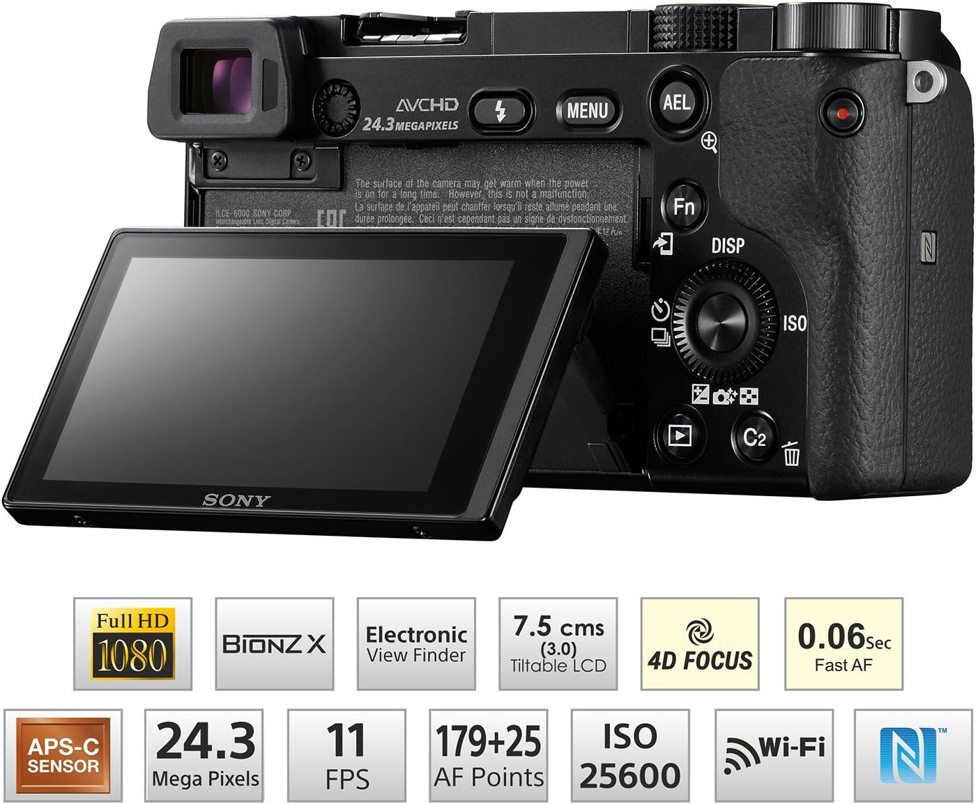 Sony ILCE6000L/B Alpha a6000 Mirrorless Camera 16-50mm Lens Renewed