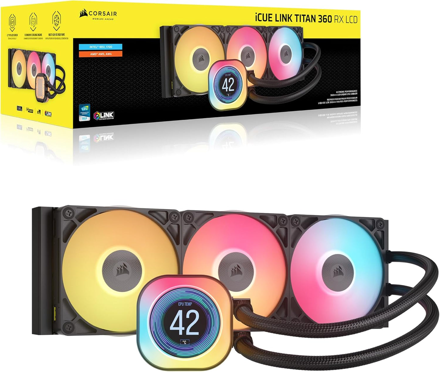 Corsair CW-9061023-WW iCUE Link Titan 360 RX LCD Cooler