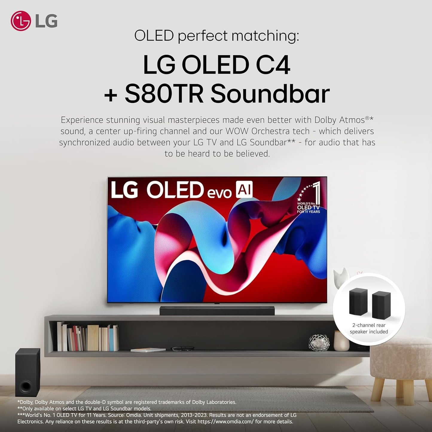 LG S80TR 5.1.3 Dolby Atmos Soundbar Wireless Subwoofer