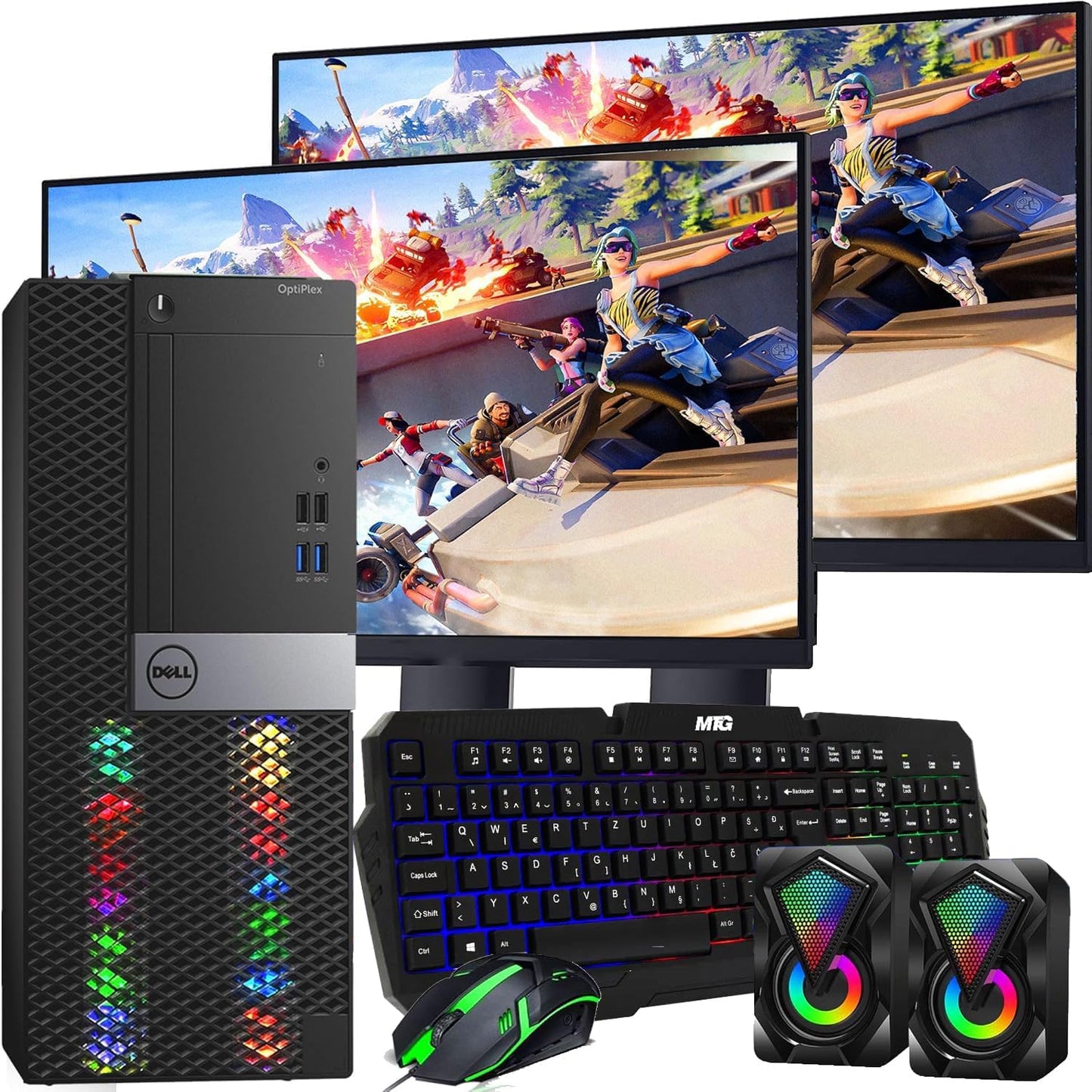 Dell OptiPlex 3040 i7 Gaming Tower Dual Monitor Bundle