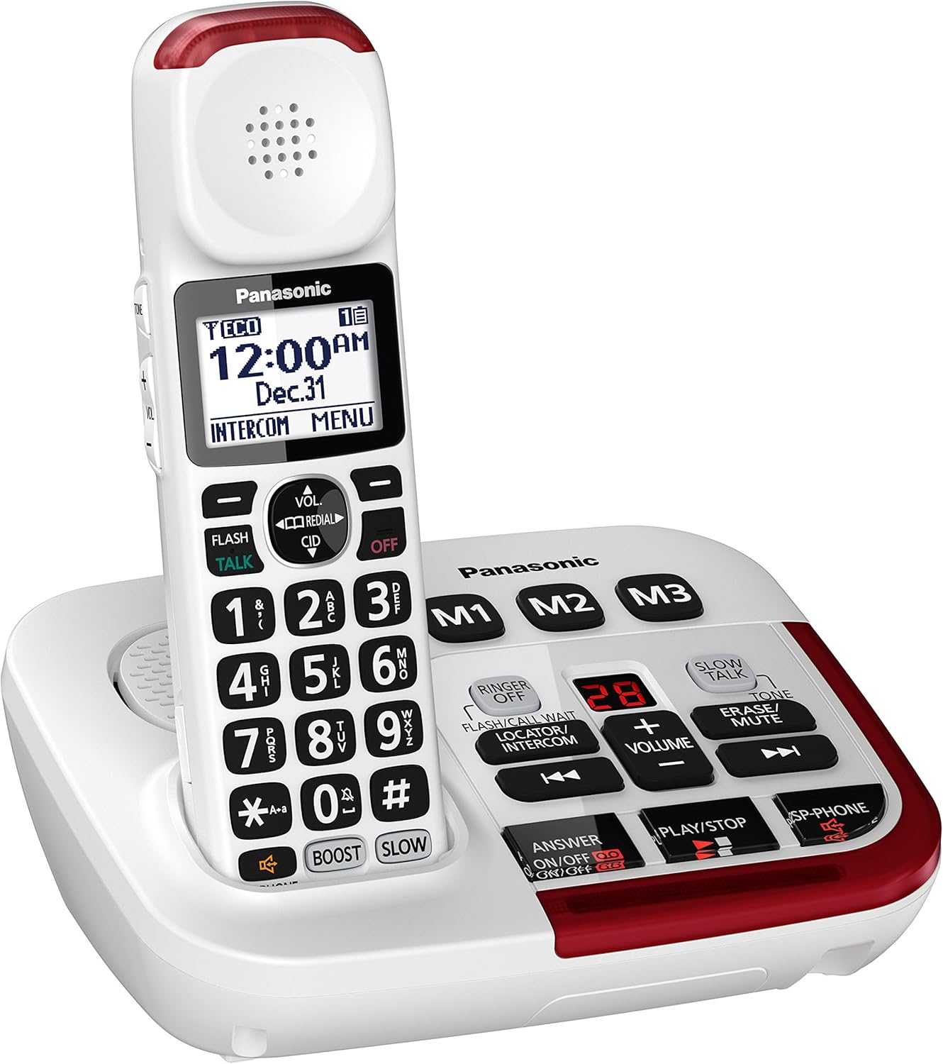 Panasonic KX-TGM420W Amplified Cordless Phone Answering Machine