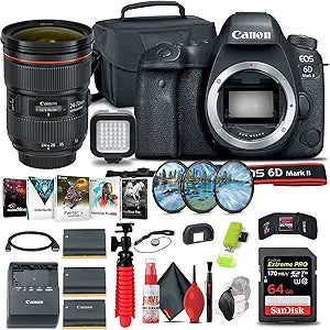 Canon 1897C002 EOS 6D Mark II DSLR Camera Bundle (Renewed)