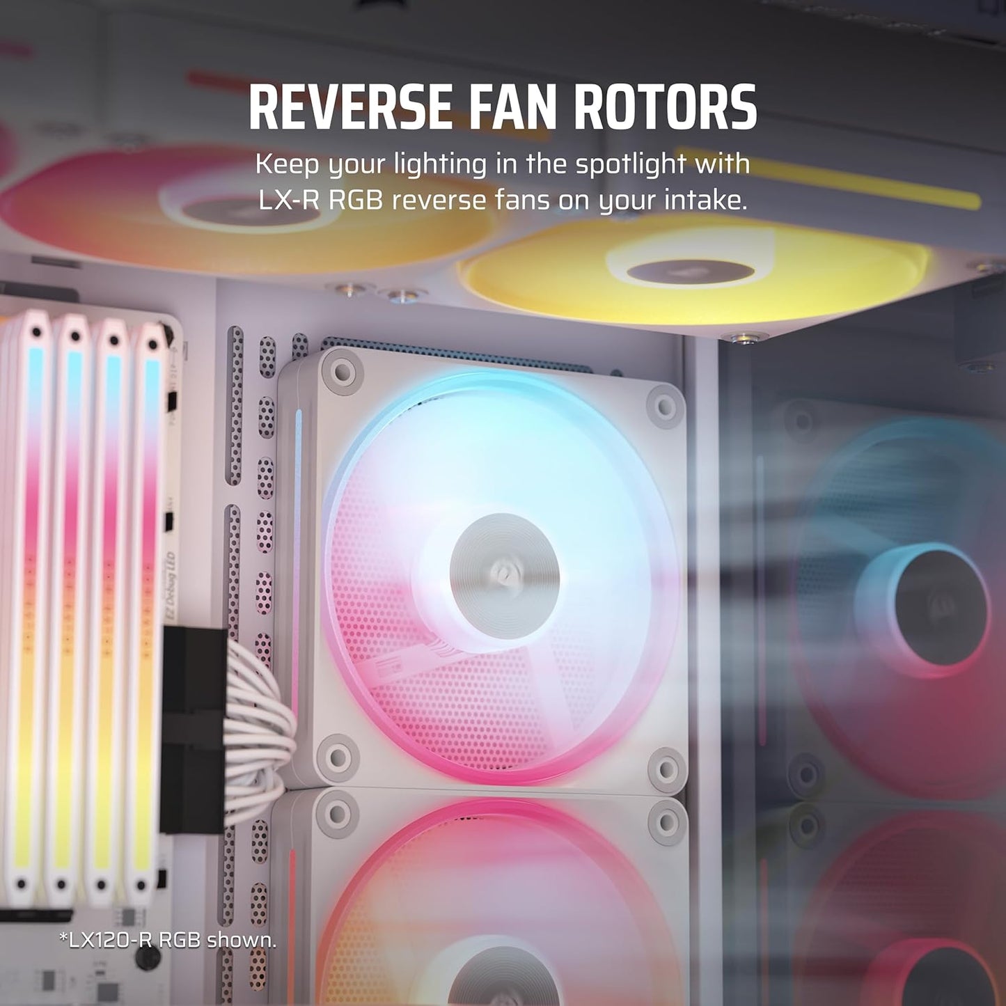 Corsair CO-9051055-WW iCUE Link LX140-R RGB Reverse Fan White