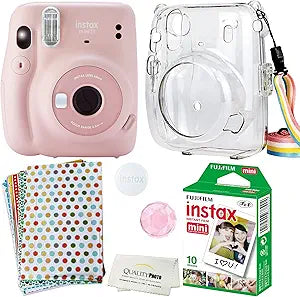 Fujifilm Mini 11 Camera Clear Case Bundle Blush Pink