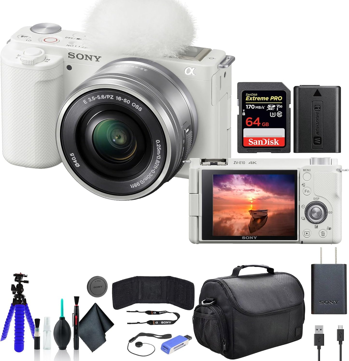 Sony ILCZV-E10L/W ZV-E10 16-50mm Vlogging Camera