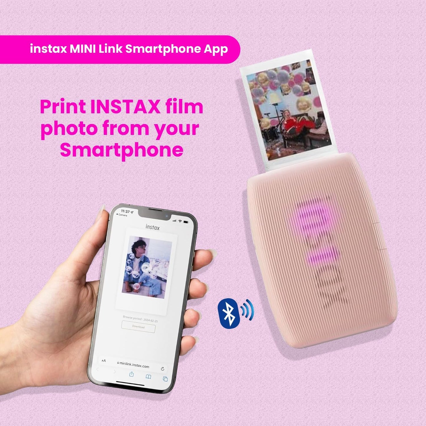 Fujifilm INSTAX Mini Link 3 Smartphone Printer Pink