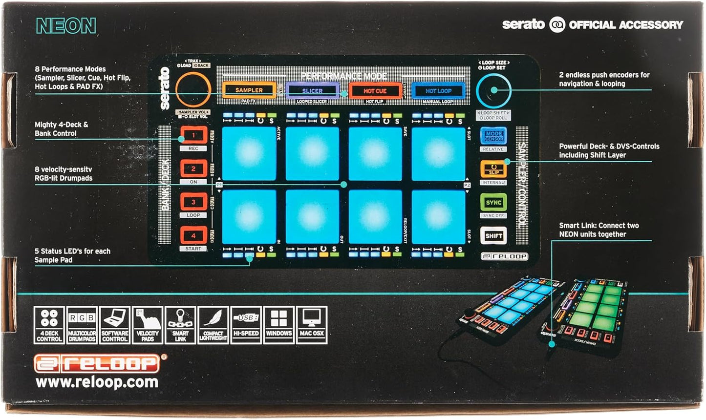 Reloop AMS-NEON USB Serato DJ Pad Controller