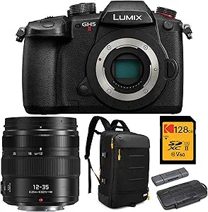 Panasonic LUMIX DC-GH5M2 Mirrorless Camera 12-35mm Lens Bundle