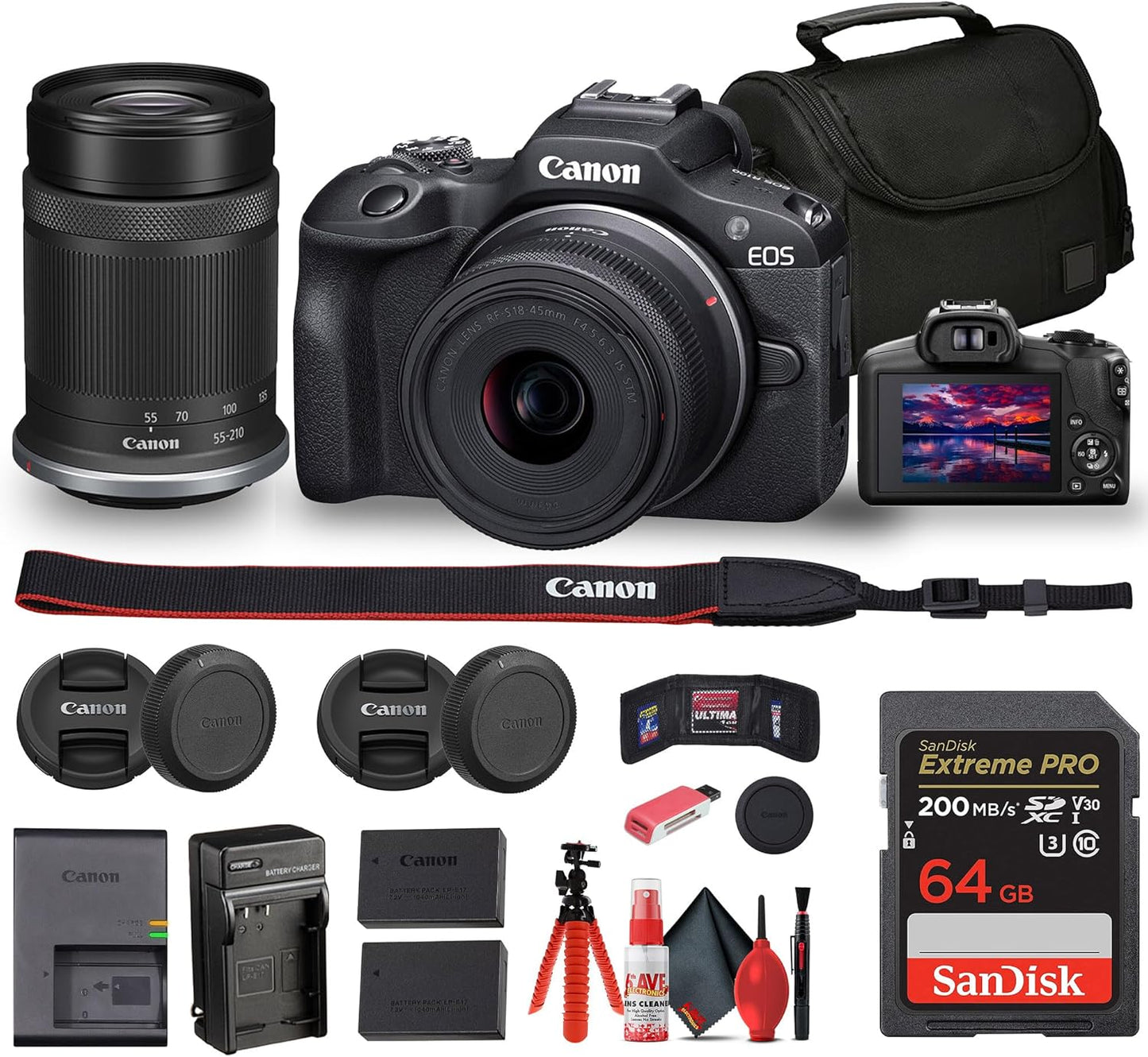 Canon 6052C022 EOS R100 Mirrorless Camera Kit