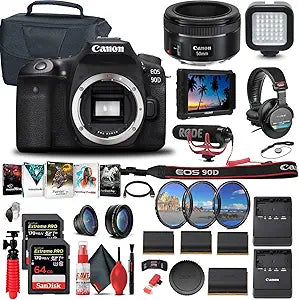 Canon EOS 90D DSLR - Body Only - Plus Accessories Kit - Renewed