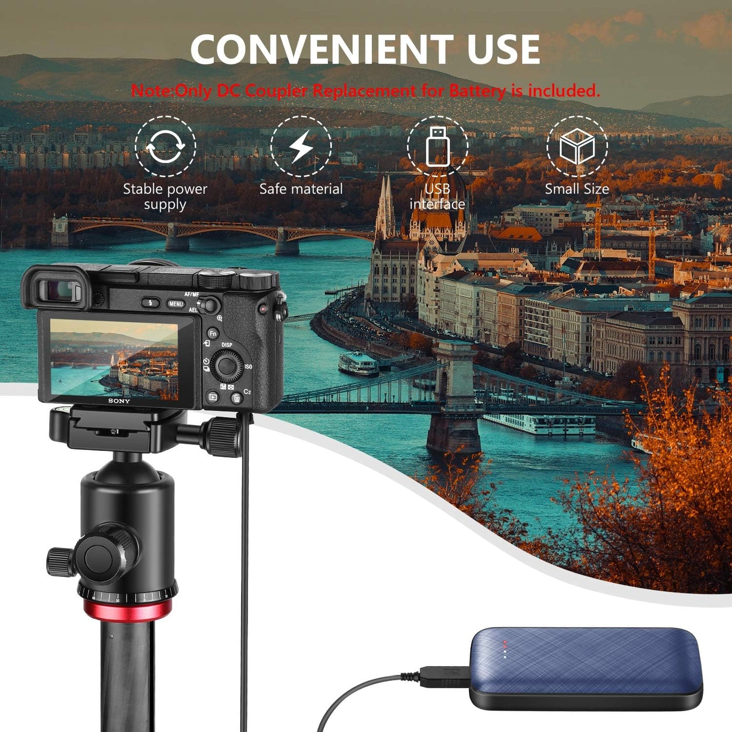 Neewer 10097839 NP-FW50 Dummy Battery USB Power Adapter