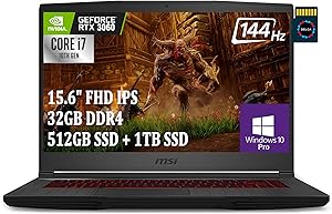 MSI GF65 Thin RTX 3060 Gaming Laptop with 32GB MicroSD
