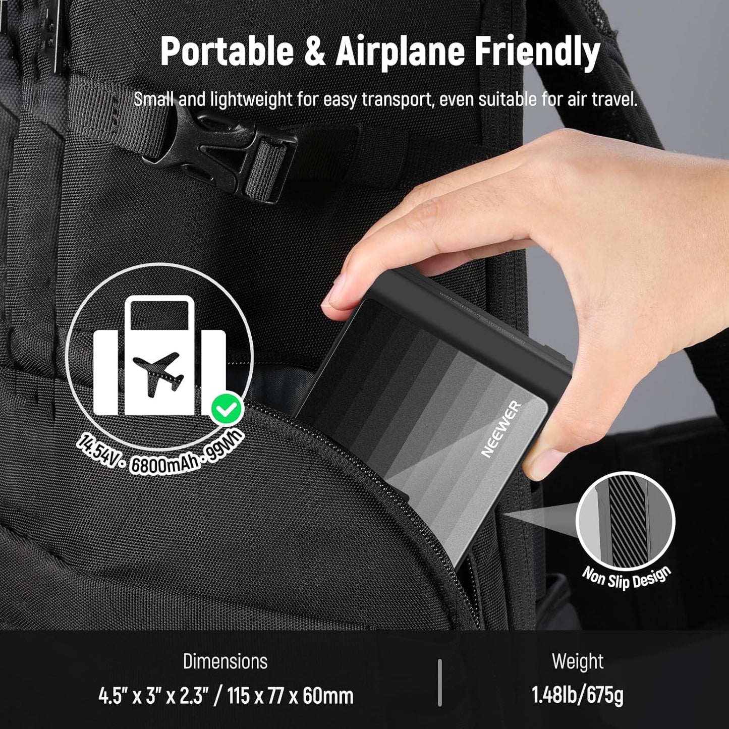 Neewer PS099EP Mini V Mount Battery 99Wh 100W PD