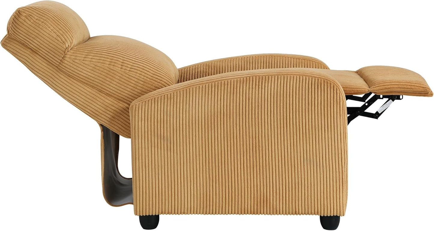 Lexicon 194840287162 Yellow Corduroy Pushback Recliner