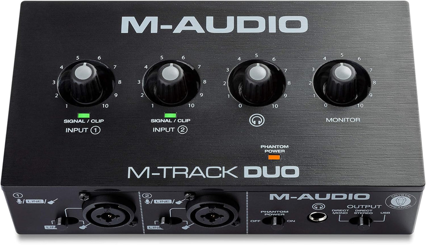 M-Audio M-Track Duo USB Audio Interface Recording Bundle