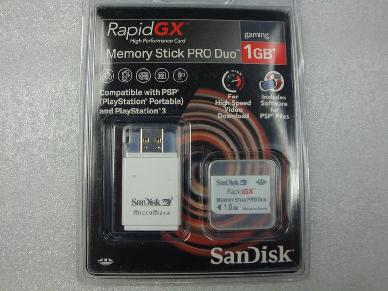 SanDisk SDMSGX3-1024R RapidGX 1GB PSP Memory Stick Pro Duo — main product image