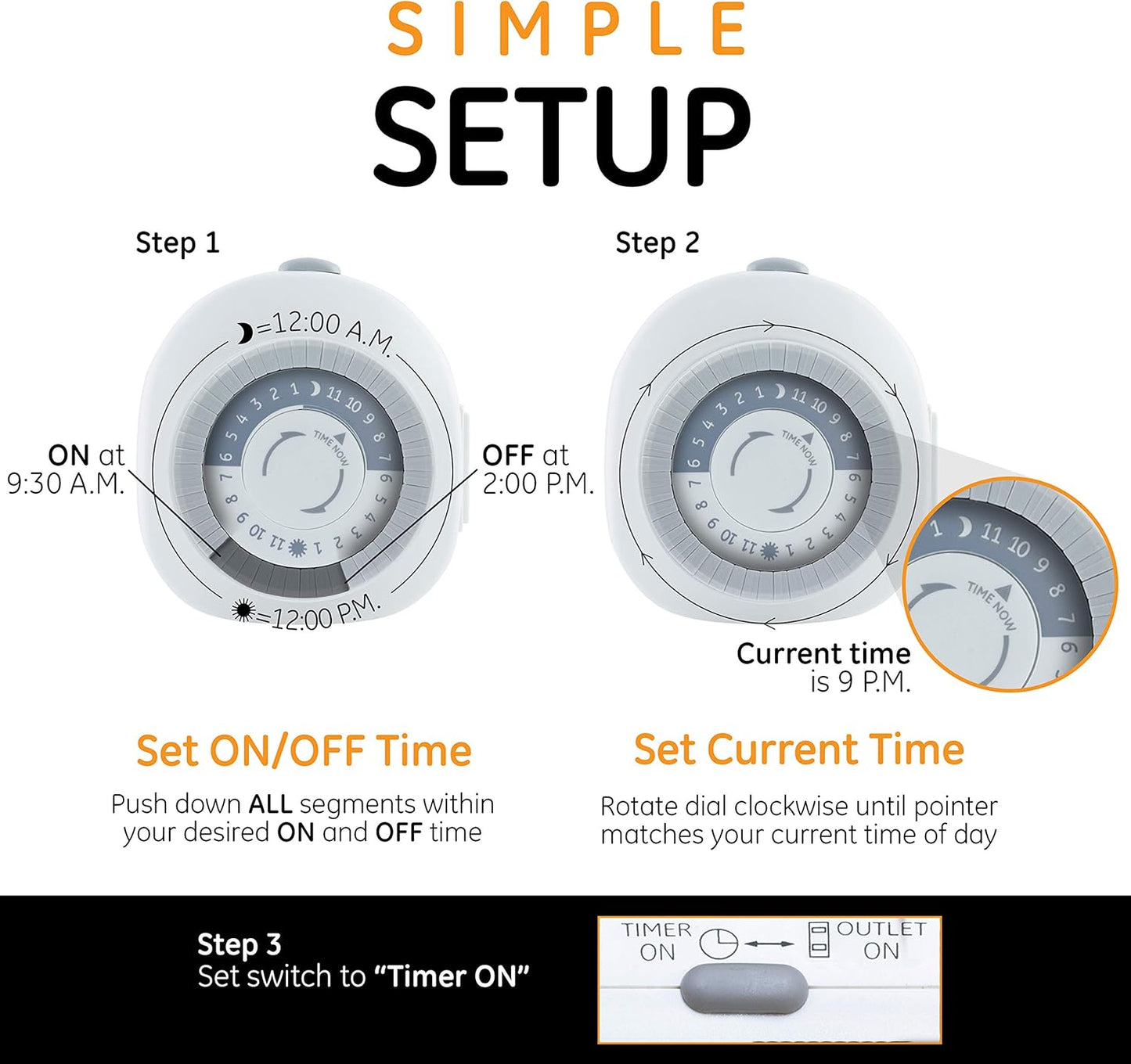 GE 46139 Heavy Duty Indoor Mechanical Timer 2-Pack