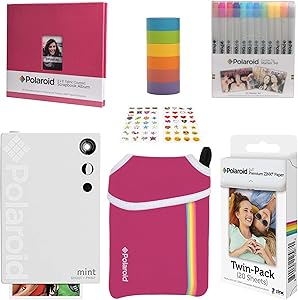 Polaroid AMZASK9SP02W Mint Instant Camera Scrapbook Bundle