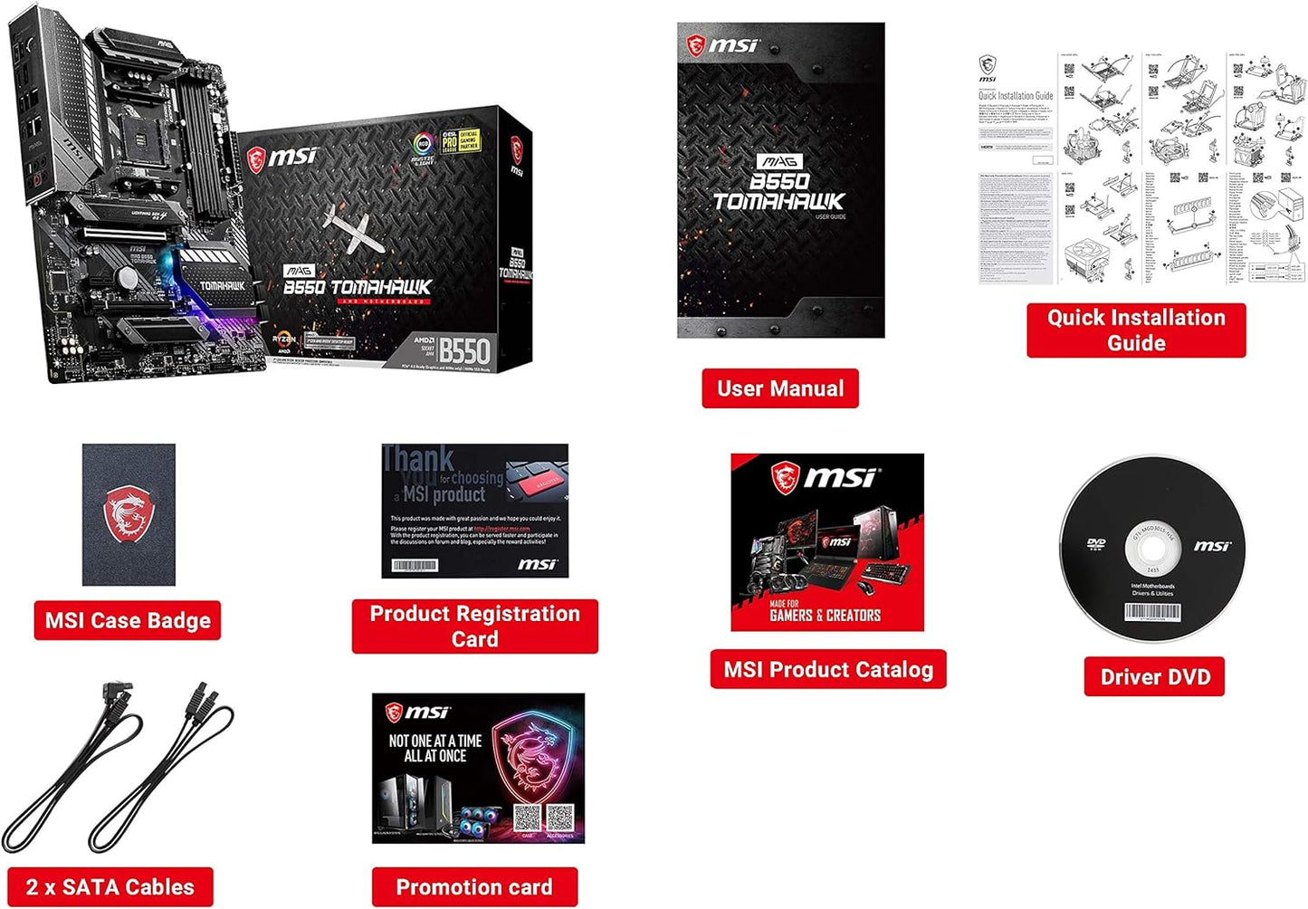 MSI MAG B550 Tomahawk AMD Gaming Motherboard