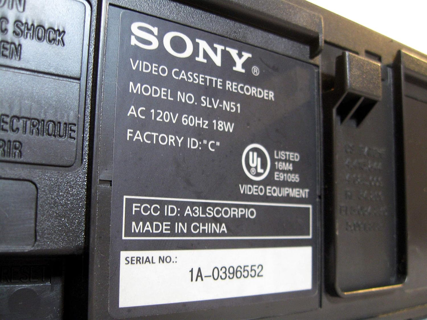 Sony SLV-N51 4-Head Hi-Fi VCR Renewed