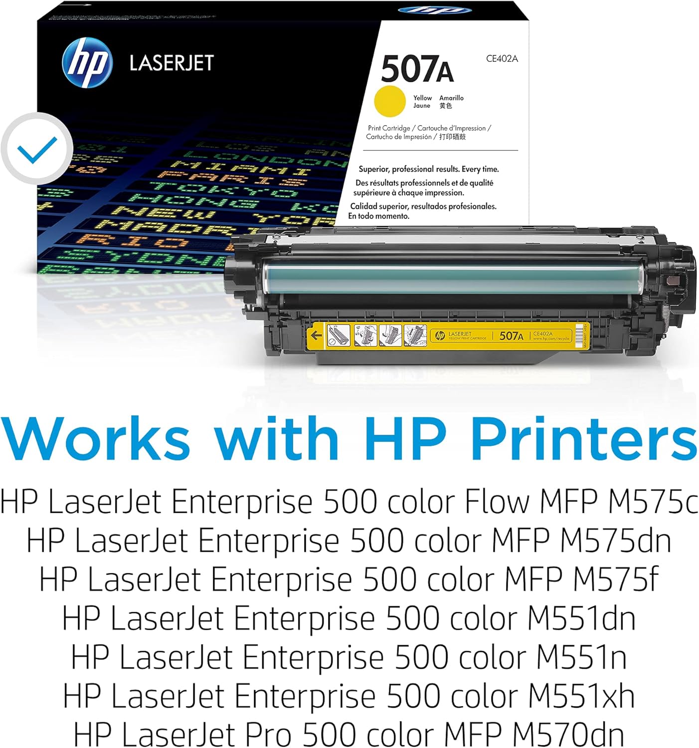 HP CE402A 507A Yellow LaserJet Toner Cartridge
