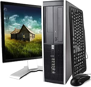 HP Elite 8000 Renewed Desktop, Core 2 Duo, 8GB RAM, 160GB HDD, 19" LCD Monitor