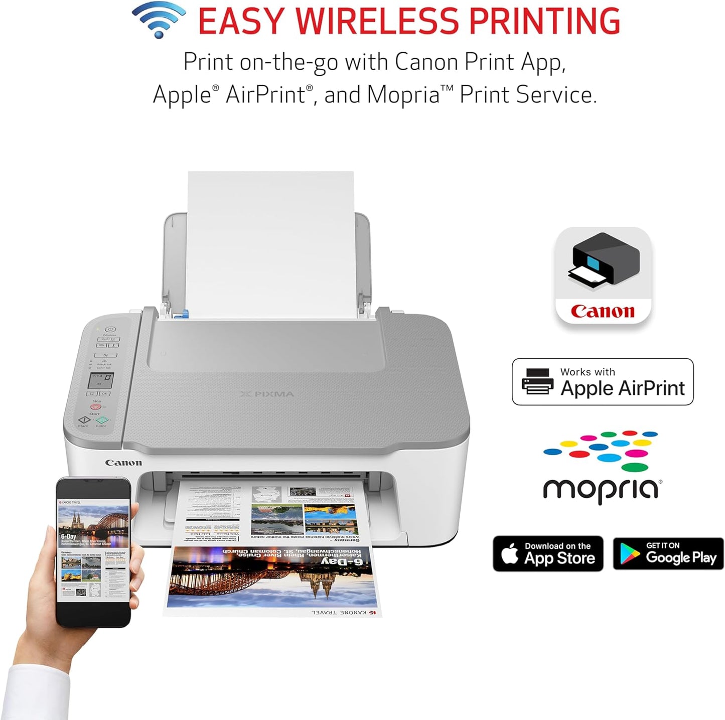 Canon 4977C022 PIXMA TS3520 Wireless All-in-One Printer (White)