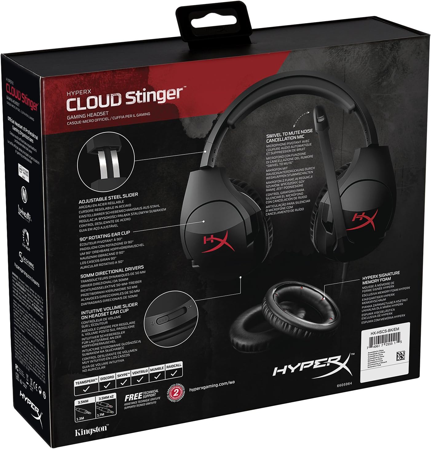 HyperX HX-HSCS-BK/EM Cloud Stinger Gaming Headset