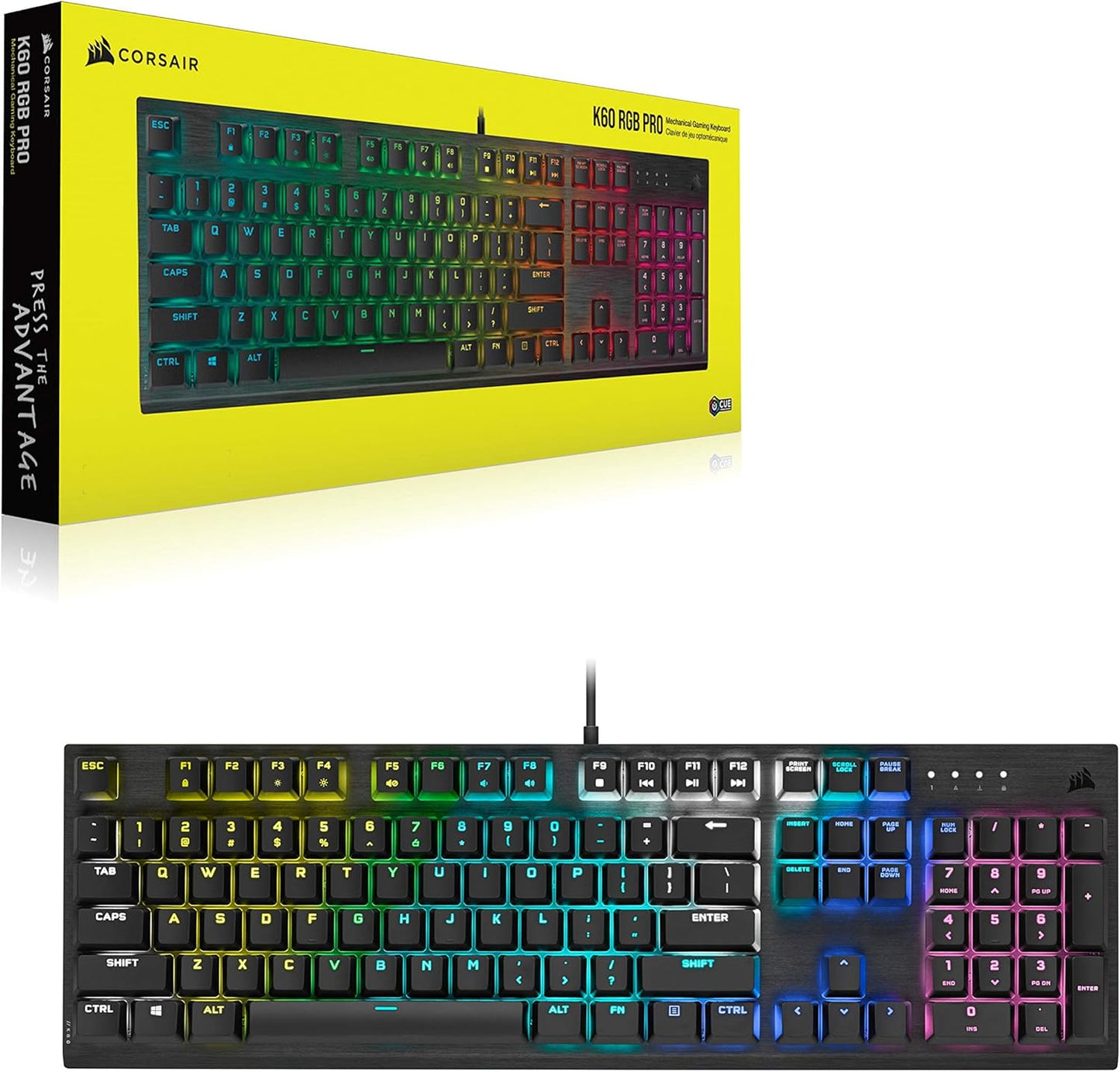 Corsair CH-910D018-NA-RV K60 RGB Pro Mechanical Gaming Keyboard (Renewed)