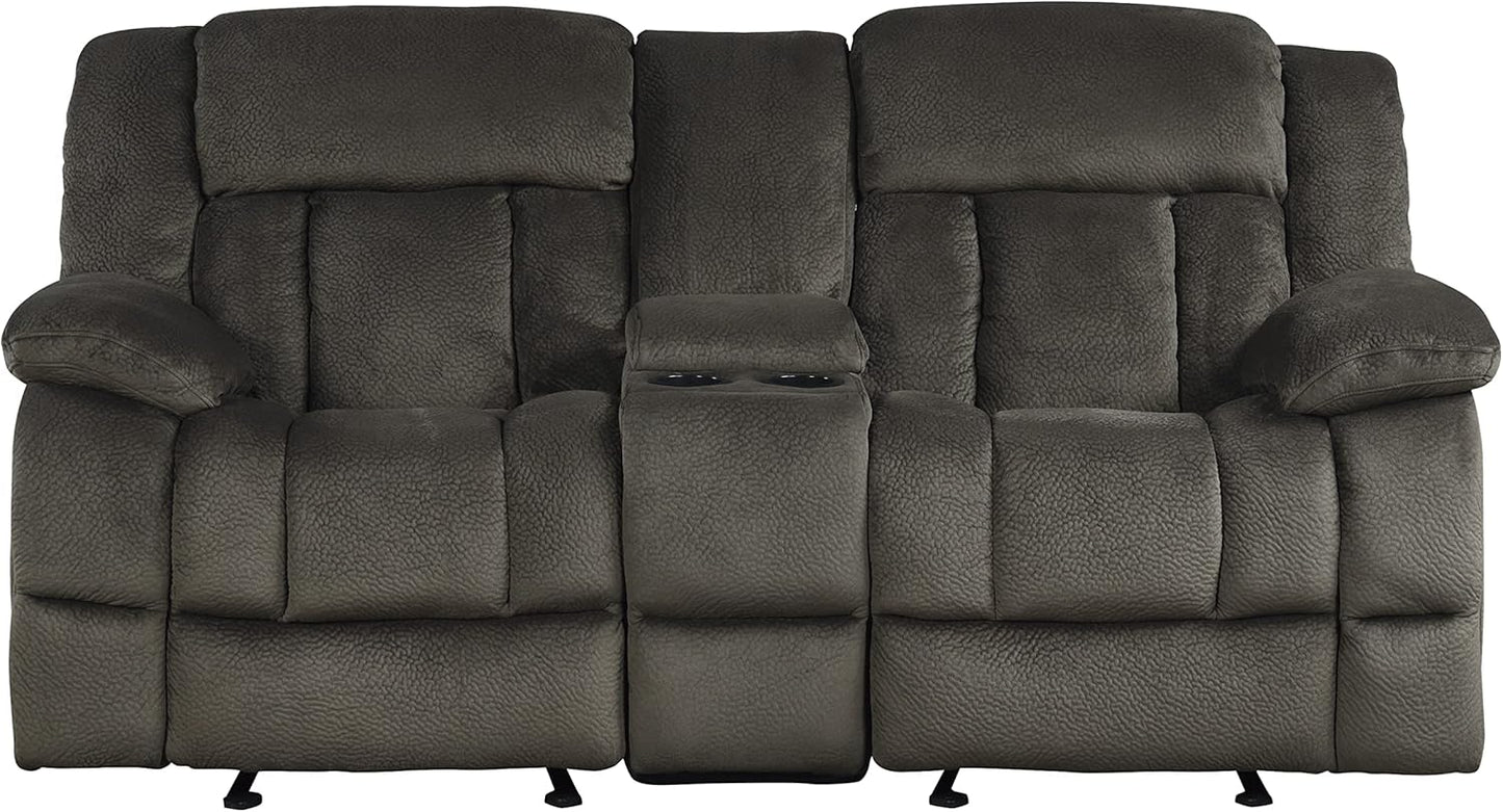 Lexicon 194840134480 Chocolate Reclining Loveseat Console