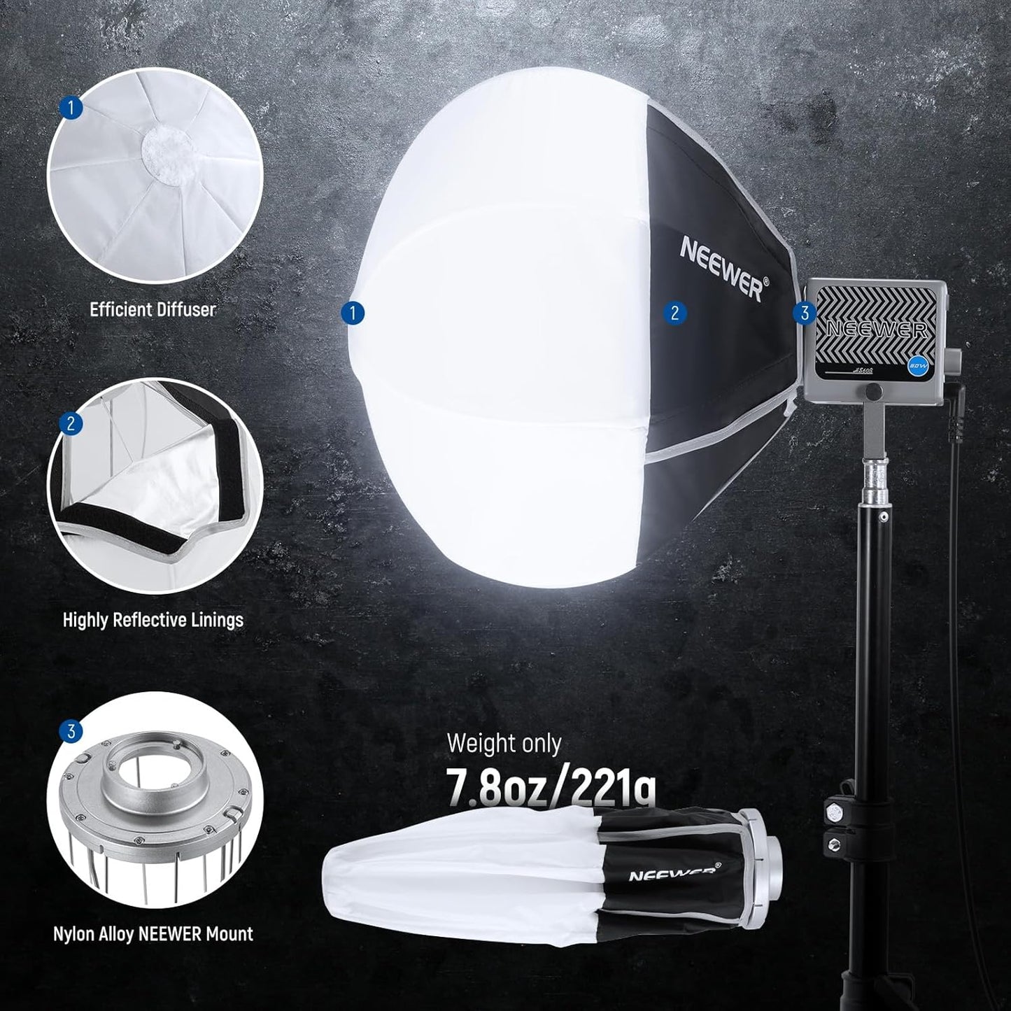 Neewer 10103514 12" Lantern Softbox for HS60B LED