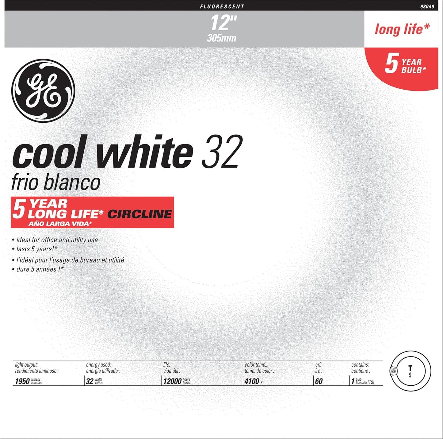 GE 33890 12-Inch Circline Fluorescent Cool White