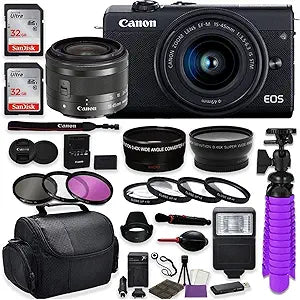 Canon Canon M200 Mirrorless Camera with 15-45mm Lens Accessory Bundle