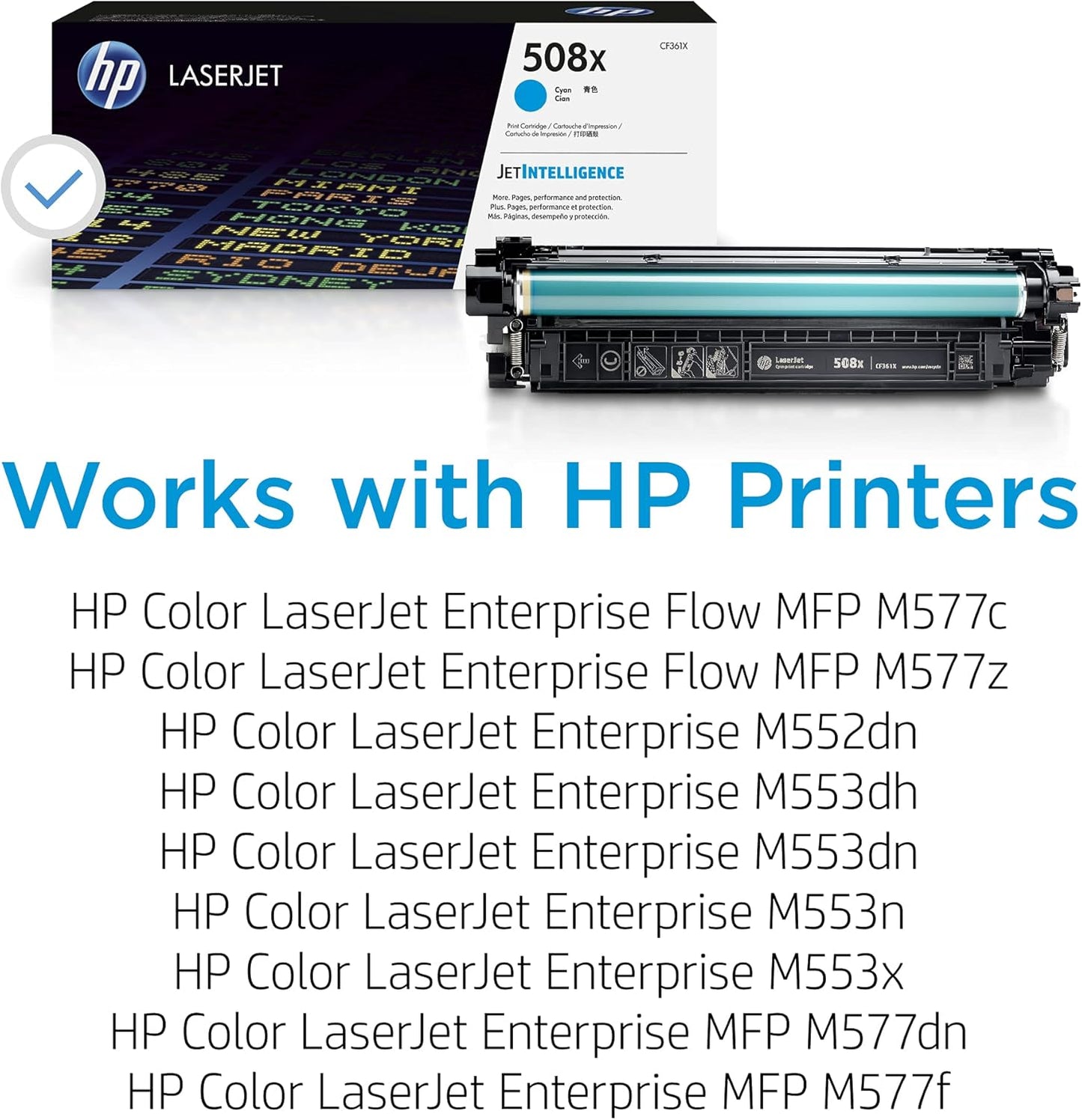HP CF361X 508X Cyan High-Yield LaserJet Toner Cartridge