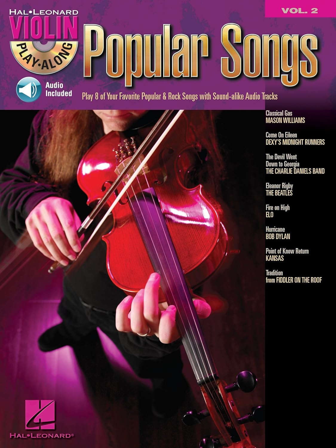 Hal Leonard Violin Play-Along Vol. 2 Popular Songs Songbook