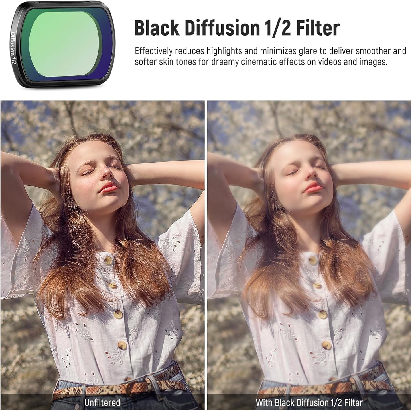 Neewer 10104810 Magnetic Black Diffusion DJI Osmo Pocket 3 Filter