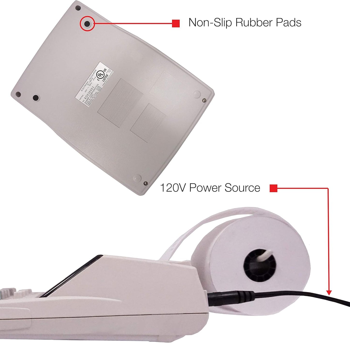 Sharp EL-1750PIIGY 12-Digit Printing Calculator - Desktop