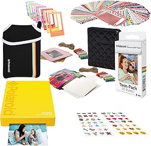 Polaroid AMZASK7MP02Y Mint Pocket Printer Yellow Bundle