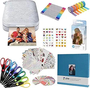 HP HPIKSPK3WHAMZ Sprocket Portable Photo Printer Bundle
