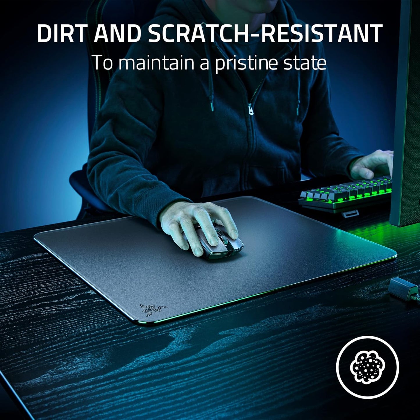 Razer Atlas Tempered Glass Gaming Mouse Mat (Renewed)
