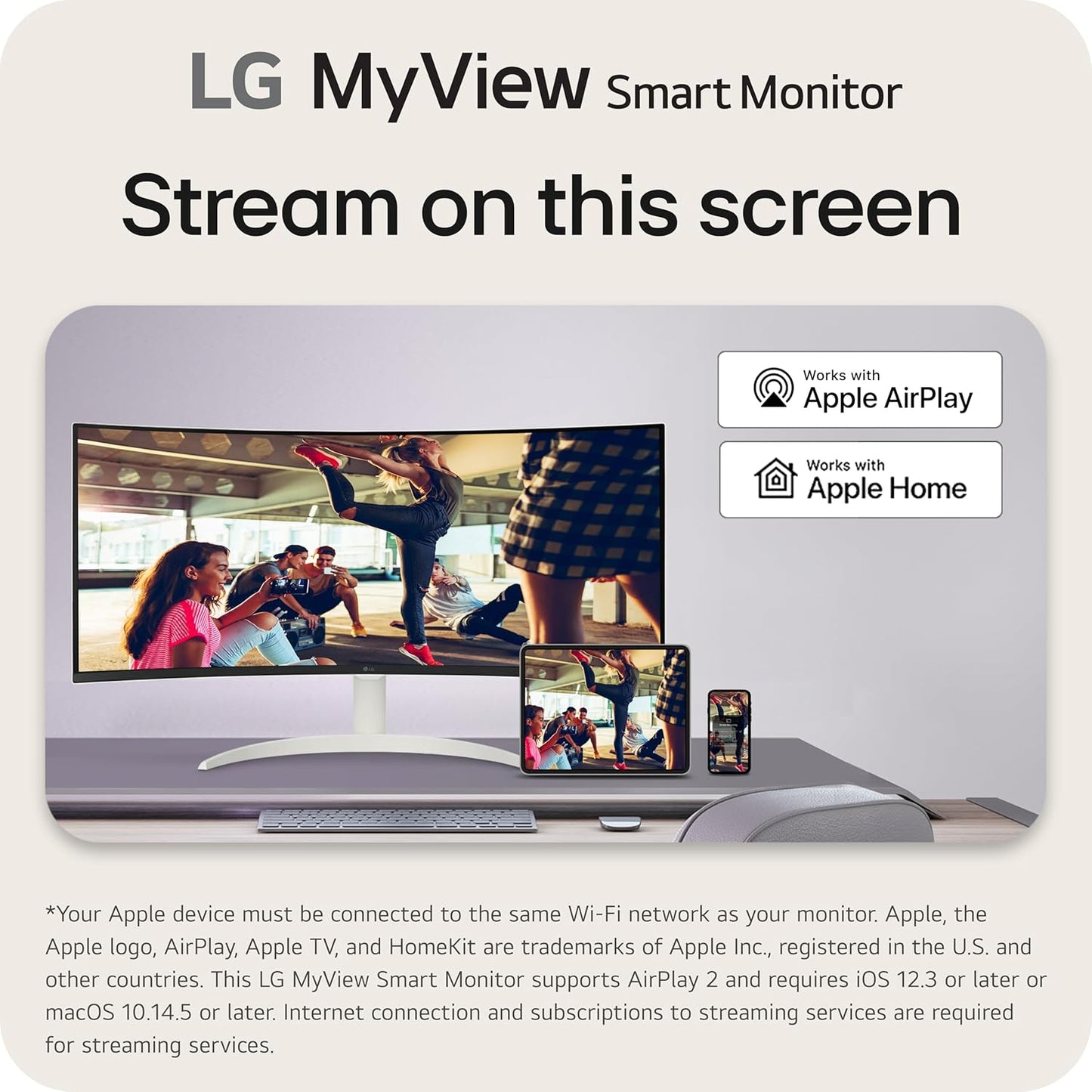 LG 34SR60QC-W 34-Inch Curved MyView Smart Monitor